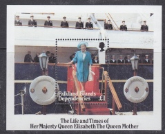 Falkland Islands Dependencies 1985  Life And Times Of The Queen Mother M/s  ** Mnh (32606) - Georgias Del Sur (Islas)