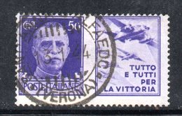 Y1531 - REGNO 1942 ,propaganda Guerra 50 Cent Violetto N. 11 Usato.annullo Originale - Oorlogspropaganda