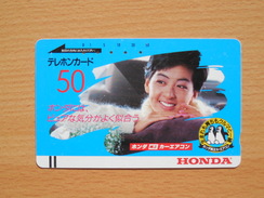 Japon Japan Free Front Bar, Balken Phonecard - 110-2794 / Pinguine, Penguin, Manchot / Honda / Women, Frau, Femme Girl - Pinguins