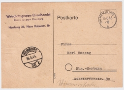 Juni 1945, Frühe Post In Hamburg ,  #8040 - Cartas & Documentos