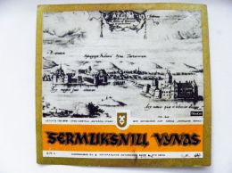 Old Wine Label From Lithuania Anyksciu Vynas Sermuksniu Trakai Castle - Architektur