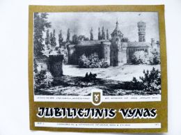 Old Wine Label From Lithuania Anyksciu Vynas Jubiliejinis Raudone - Arquitectura