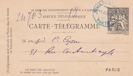 Frankreich-Ganzsache CARTE-TELEGRAMME-1886 - Pneumatische Post