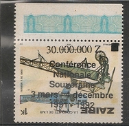 ZAIRE 1991-1992 30.000.000Z Conférence Nationale Souveraine MNH ** - Ongebruikt