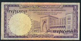 SAUDI ARABIA P11a 1 RIYAL 1968 Signature 4 AVF NO P.h. ! - Arabia Saudita