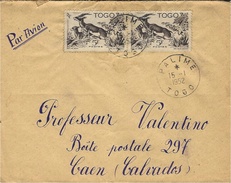 1952- Enveloppe Par Avion De PALIME  Affr. à 10 F. Pour La France - Storia Postale