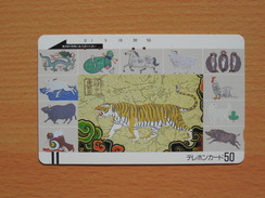 Japon Japan Free Front Bar, Balken Phonecard - 110-2850 / Zodiac / Tiger, Tigre - Zodiaque