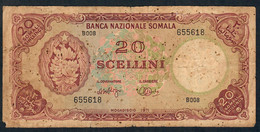 SOMALIA P15c  20 SCELLINI 1971 #B008  VG Only 2 P.h. - Somalië