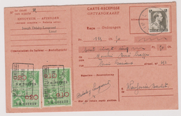 Carte Récépissé Ontvangkaart 480 Limal à Wanfercée-Baulet + Timbres Fiscaux - Dokumente