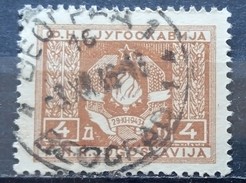 COAT OF ARMS-4 D-POSTMARK-BELGRADE-SERBIA-YUGOSLAVIA-1946 - Service