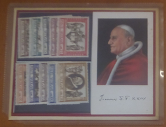 CITTA' DEL VATICANO - VATICAN CITY - Souvenir Con Francobolli E Foto Con Firma Di Papa Giovanni XXIII - Verzamelingen