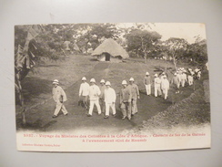 A433. CPA.GUINEE.Voyage Du Ministre Des Colonies à La Côte D'Afrique. Chemin De Fer...beau Plan Animé. Non Ecrite - Guinée