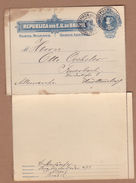 AC - BRAZIL - REPUBLICA DOS E. U. DO BRAZIL CARTA BILHETE CARTE LETTRE 23 APRIL 1912 - Postal Stationery