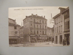 A433. CPA. 38. JALLIEU. Place Saint-Michel Et Hotel MOREL .beau Plan Animé. Ecrite - Jallieu