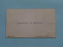 Charles De VOOGHT Bruxelles Boulevard Du Midi 9a ( Details - Zie Foto´s Voor En Achter ) Potloodtekening ! - Visiting Cards