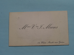 Mme Vve F. MOENS - 12 Vieux Marché Aux Grains ( Details - Zie Foto´s Voor En Achter ) Potloodtekening ! - Visiting Cards