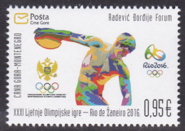 Montenegro 2016 Rio, Brazil, Olympic Games, Athletics, Discus Throw, Discobolus MNH - Eté 2016: Rio De Janeiro