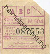 Deutschland - Berlin - BVG - Berlin Potsdamer Str. 188 - Fahrschein 1954 - Europa