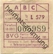 Deutschland - Berlin - BVG - Berlin Potsdamer Str. 188 - Fahrschein 1967 - Europe