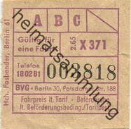 Deutschland - Berlin - BVG - Fahrschein 1965 - Europe