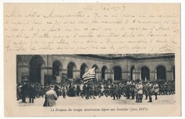 CP Officielle De Franchise Militaire - Le Drapeau Des Troupes Américaines Déposé Aux Invalides - 1917 - Cartas & Documentos