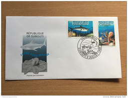 Djibouti Dschibuti 1998 FDC Marine Fauna Faune Sous-marine Requin Shark Poulpe Octopus Haifisch Mi. 665-666 - Dschibuti (1977-...)