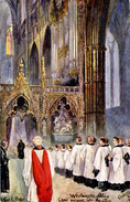 TUCKS OILETTE 9253 - ENGLISH CATHEDRALS SERIES III - WESTMINSTER - CHOIR PASSING INTO THE CHOIR By ARTHUR PAYNE - Wells