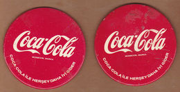 AC - COCA COLA  VINTAGE TIN COASTER 2 PIECES FROM TURKEY - Bierviltjes