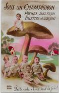 CPA Champignon Mushroom écrite Enfant Bébés Multiples - Mushrooms