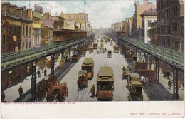 Bowery And Elevated Road, New York - Posted In 1908 - Transports