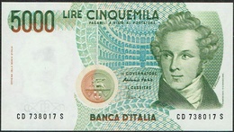 ITALY 5000 Lire Vincenzo Bellini UnCirculated - 5000 Lire