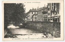 Savoie - 73 - Chambéry Les Quais De La Leysse Et L'école Professionnelle De Garçons - Chambery