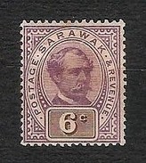 SARAWAK 1888 - Sir Charles J: Brooke - 6 C. Brown/lilac - MH - Sg: MY-SR 14 - Sarawak (...-1963)