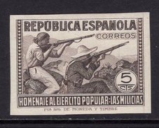España 1938. Homenaje Al Ejercito Popular. Milicias Sin Dentar. Ed 792s. MNH. **. - Errors & Oddities