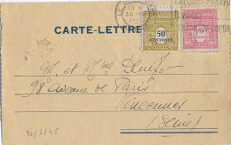 1945 - ARC DE TRIOMPHE - CARTE-LETTRE De LE MANS (SARTHE) Avec MECA => VINCENNES - 1944-45 Arc Of Triomphe