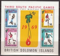 British Solomon Isles 1969 Minisheet, Mint No Hinge, Sc# 201a - Islas Salomón (...-1978)