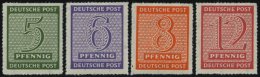 WEST-SACHSEN 116-19DX **, 1945, Roßwein, Durchstochen 16, Wz. X, Prachtsatz, Gepr. Ströh, Mi. 100.- - Other & Unclassified