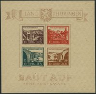 THÜRINGEN Bl. 4a **, 1946, Brückenblock, Type I, Pracht, Mi. 400.- - Sonstige & Ohne Zuordnung