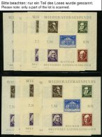 THÜRINGEN Bl.3(*),**, *, 1946, Blockpartie Nationaltheater, Bl. 3A (33x) Und Bl. 3B (43x), Teils Nach Plattentypen - Altri & Non Classificati