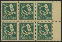 THÜRINGEN 95AXbs **, 1945, 6 Pf. Schwärzlichbläulichgrün, Vollgummierung, Hellchromgelbes Papier, Ho - Other & Unclassified