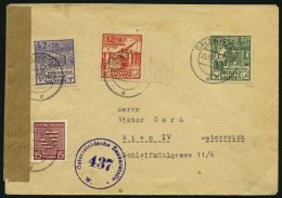 PROVINZ SACHSEN 87-89A BRIEF, 1946, Wiederaufbau, Gezähnt, Mit Zusatzfrankatur Auf Portogerechtem Zensurbrief Von C - Other & Unclassified