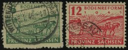 PROVINZ SACHSEN 85/6waA O, 1945, 6 Pf. Grün Und 12 Pf. Dunkelrosarot, Vierseitig Gezähnt, Pracht, Gepr. Str&ou - Sonstige & Ohne Zuordnung