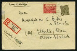 PROVINZ SACHSEN 83Xb BRIEF, 1945, 30 Pf. Bräunlicholiv, Wz. 1X, Mit 12 Pf. Zusatzfrankatur Auf Portogerechtem Einsc - Other & Unclassified