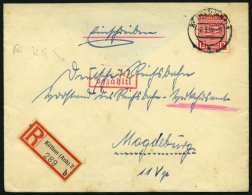 PROVINZ SACHSEN 79Ya BRIEF, 1946, 12 Pf. Dunkelrosarot, Wz. 1Y, Auf Einschreibbrief Aus KOTHEN, Mit Rotem Gebühr-be - Sonstige & Ohne Zuordnung