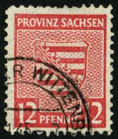 PROVINZ SACHSEN 71XA O, 1945, 12 Pf. Dunkelrosarot, Vierseitig Gezähnt, Feinst (kleine Zahnfehler), Gepr. Schulz, M - Sonstige & Ohne Zuordnung