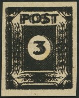 OST-SACHSEN 51cuyDD **, 1945, 3 Pf. Doppeldruck (schwarz Auf Schwarzbraun), Steigende Papierstreifung, Spargummierung, P - Sonstige & Ohne Zuordnung