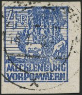 MECKLENBURG-VORPOMMERN 30 O, 1946, 4 Pf. Dunkelultramarin, Pracht, Gepr. Kramp, Mi. 80.- - Other & Unclassified