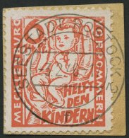 MECKLENBURG-VORPOMMERN 26a BrfStk, 1945, 6 Pf. Rötlichorange Kinderhilfe, Prachtbriefstück, Gepr. Kramp, Mi. 6 - Sonstige & Ohne Zuordnung