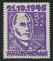 MECKLENBURG-VORPOMMERN 21 O, 1945, 8 Pf. Faschismus, Pracht, Gepr. Kramp, Mi. 80.- - Autres & Non Classés