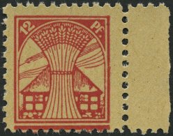 MECKLENBURG-VORPOMMERN 18dG **, 1945, 12 Pf. Bräunlichrot, Druck Auf Gummiseite, Rechtes Randstück, Pracht, Fo - Other & Unclassified